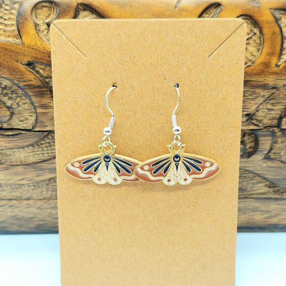 handmade Jewelry - Whimsical Moth Earrings Cottagecore Fairycore Naturecore Boho